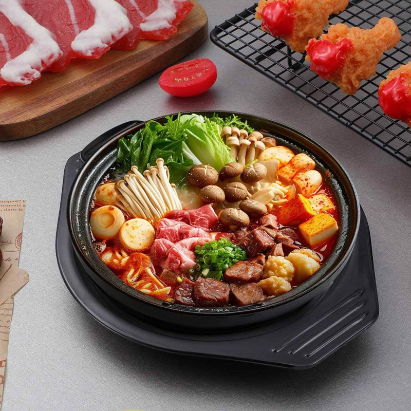 UPKOCH Heat Resistant Casserole Tray 8.46X7.08 Inch Thickened Pot Base Tray Non Slip Casserole Pot Holder for Kitchen Dining Table Mat Protecting Surfaces from Hot Pots and Baking Trays Black 21.50X18.00X2.50CM