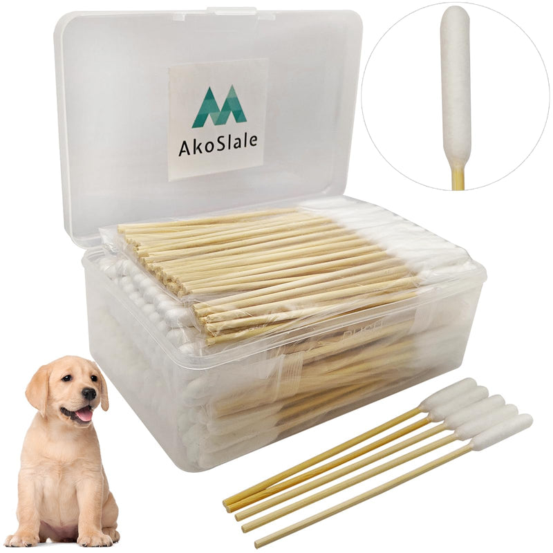 Dog Ear Cleaning Swabs 200 Count – 6 Inch Extra Long Bamboo Cotton Swabs for Dogs & Cats, Large Lint-Free Cotton Tipped Applicators for Ear Wax Removal, Tear Stains & Grooming 6" - 200 Ct (Large Box)
