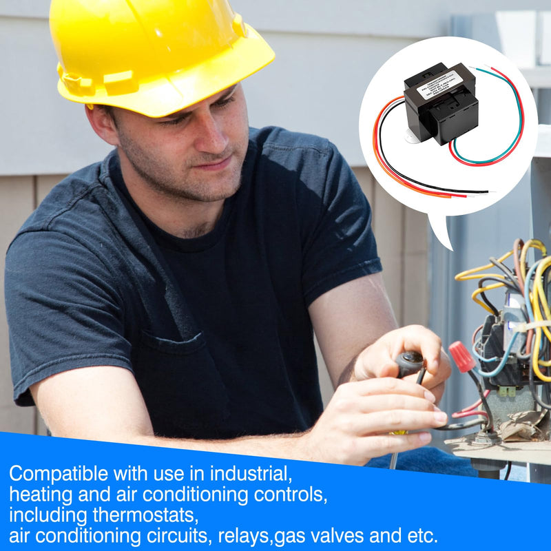 Control Transformer 24V 75VA, Multi-Tap 120/208/240V to 24VAC Industrial Power Transformer with Foot Mount for HVAC Furnace, Relays, and Gas Valves