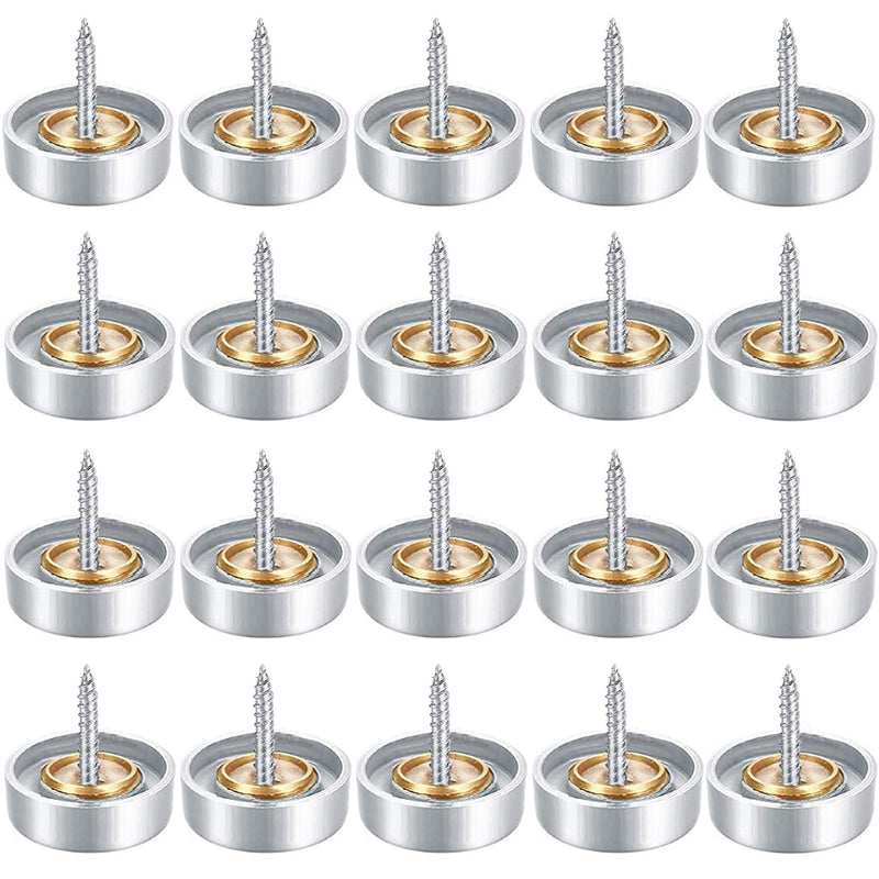 20Pcs Decorative Mirror Screws, Stainless Steel Screw Cap/Cover 25mm for Fasteners, Sign/Advertising Hardware, Nails, Construction, Tea Tables, Wardrobes Glass Furniture