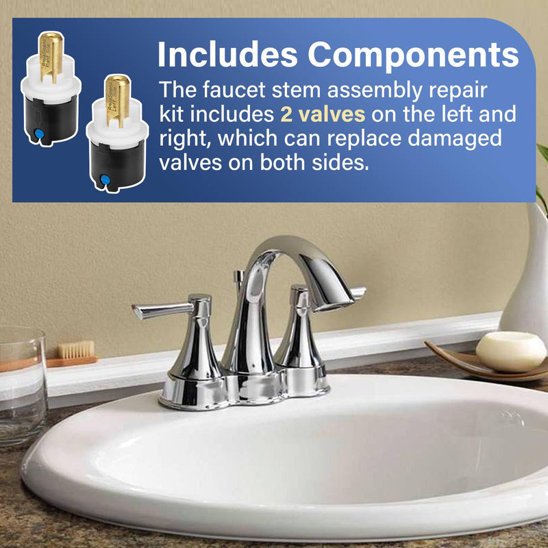 RP60400 Valve Hot and Cold Bathroom Faucet Cartridge Sink Handle Valve Stem Assembly Replacement Parts for Delta 2 Handle Bath Diamond Seal Technology Faucets and Beverage Faucets