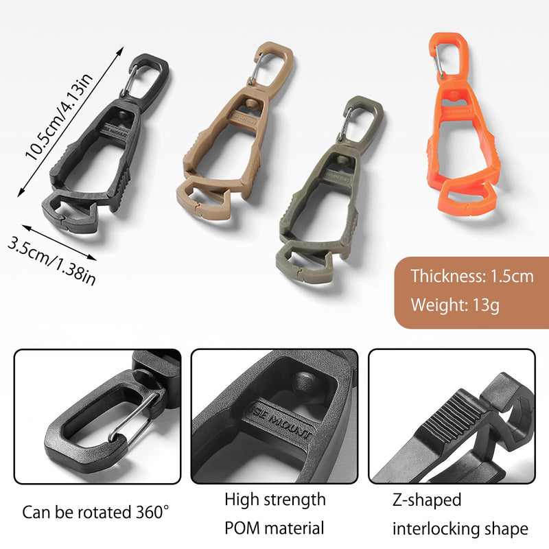 3pcs Glove Clips, Glove Holder, Glove Clips For Work, Work Gloves, For Duty Belt, For Construction Black