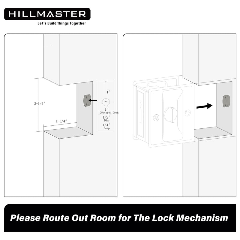 Privacy Pocket Door Lock Pull, Matte Black Pocket Door Hardware Solid Brass Pocket Door Handle Sliding Door Lock Door Latch for 1-3/8” Thickness Door,Black,1 Pack 1 Pack
