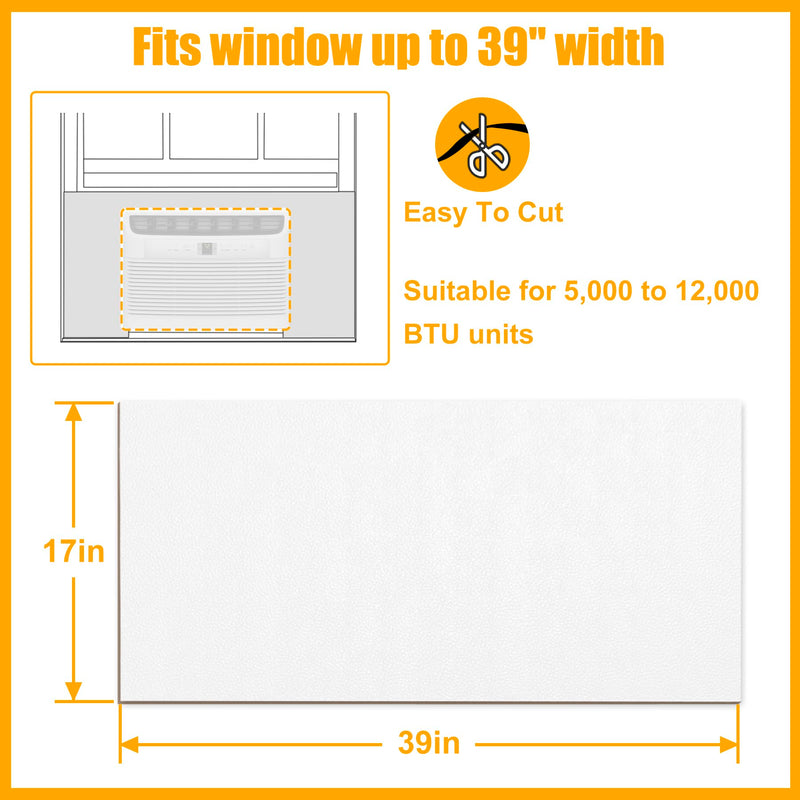LBG Products Window Air Conditioner Side Panels,Full Surround AC Foam Panel for Indoor Window AC Units,Summer and Winter Window Seal Cover (White) White