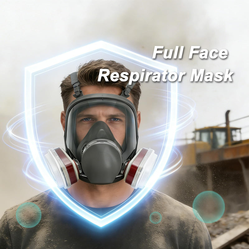 Full Face Respirator Mask With Filters (Reusable) For Paint, Welding, etc