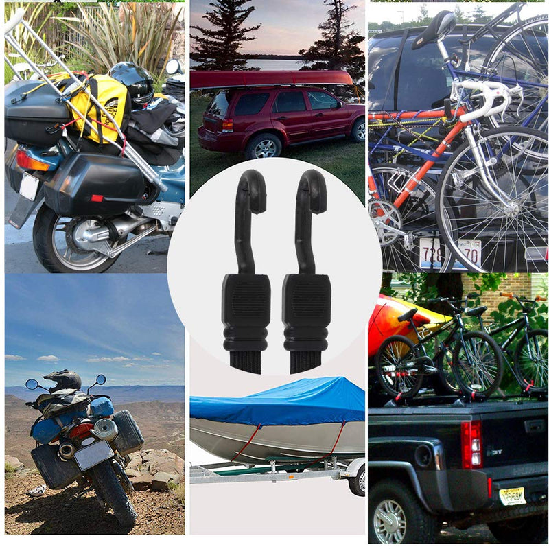 XSTRAP STANDARD 2PK 77 Inch Flat Bungee Cord Heavy Duty Adjustable Long Straps with Hooks for Hand Truck, Camping, Motorcycle, Cars, Bikes, Luggage Rack (Black) Black