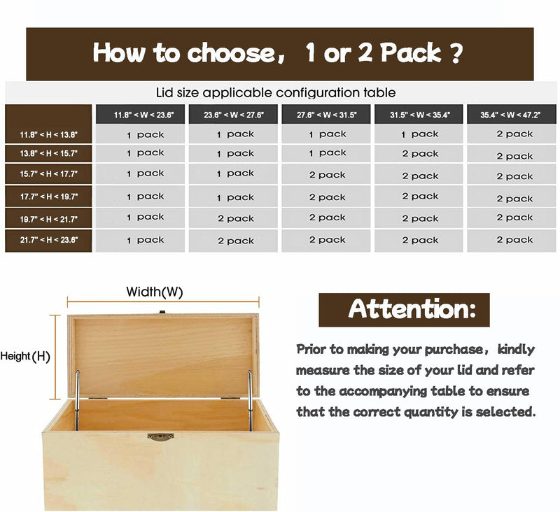 2 Pack | Soft Close Hinges for Toy Boxes, Wooden Chests, Cedar Storage, Trunks & Benches | Tension Adjustable Slow Down Chest Hinges | Cabinet Slow Close Hinges for Lift up Flip Doors. 2