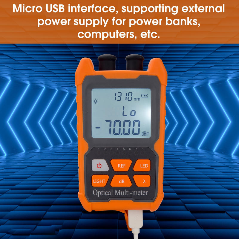 2PC Fiber Optic Tester Portable Fiber Light Power Meter FC/SC/ST Universal Interface Fiber Tester Built-in 2mW Visual Fault Locator (OPM&VFL) with FC to LC Adapter -70~+10dBm 2