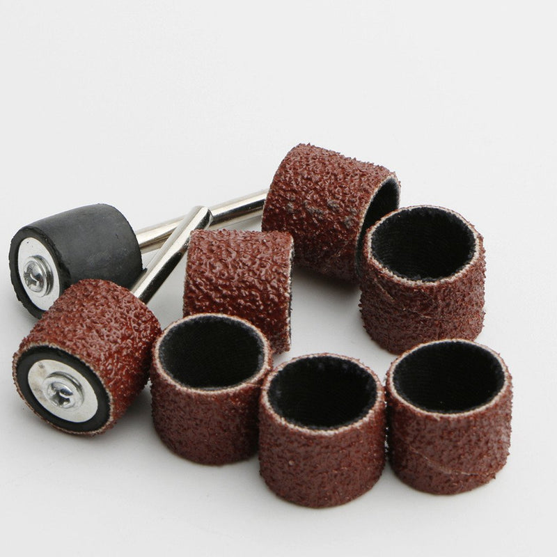 50PCS Sanding Bands Sleeves 60 Grit& 5 Mandrels Electric Grinding Polishing Sandpaper Circle Sand Ting