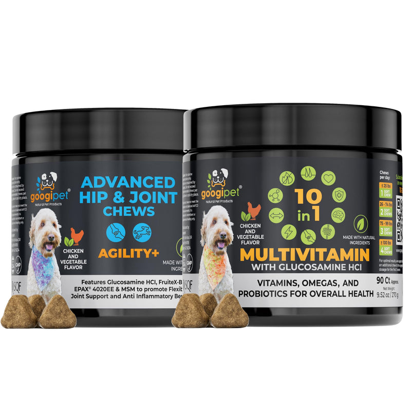 Googipet 10 in 1 Multivitamin + Hip and Joint Chews Bundle (2 Pack)
