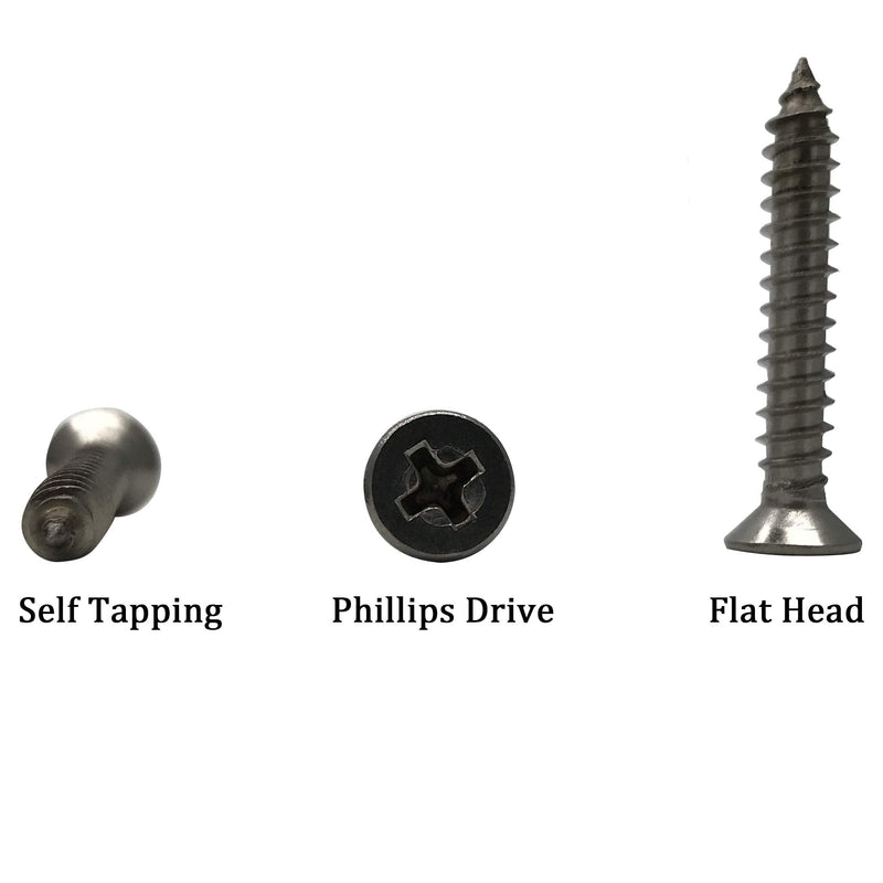 5 x 30mm Screw, Flat Head, Phillips Drive, Self Drilling, 304 Stainless Steel Drywall Wood Screws 100Pcs 5 x 30mm