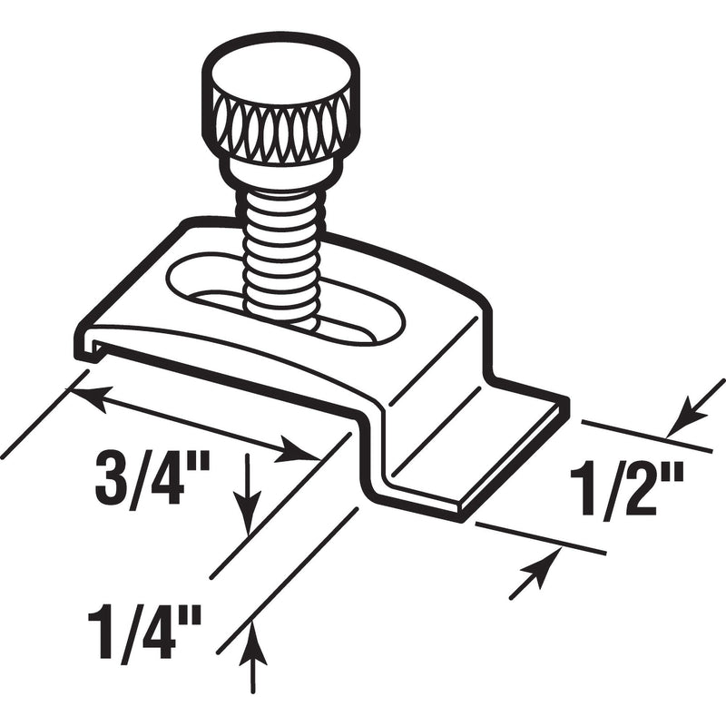 Prime-Line T 8725 1/4 In. White Aluminum Storm Door Panel Clip (8 Pack)
