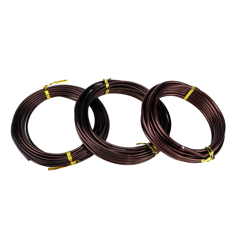 Antrader Bonsai Training Wire Set,Anodized Aluminum Wire 2.5mm/3.0mm/4.0mm Training Wire for Bonsai Trees,3 Sizes/100g,Brown 2.5mm,3.0mm,4.0mm Brown 3