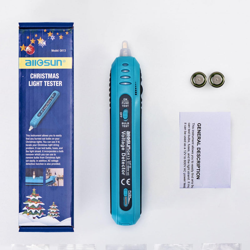 allsun Non-Contact Voltage Tester for Christmas Light Repairing Tool Not LEDs Light String 12-600V AC