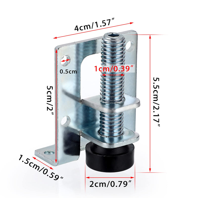 OwnMy 4 Packs Heavy Duty Adjustable Furniture Leveling Feets L Shaped Furniture Leveler Legs, Furniture Mounting Brackets Metal Furniture Leveling Load Table Leg for Workbench Cabinet Wardrobe, 2.2" 2.2"H