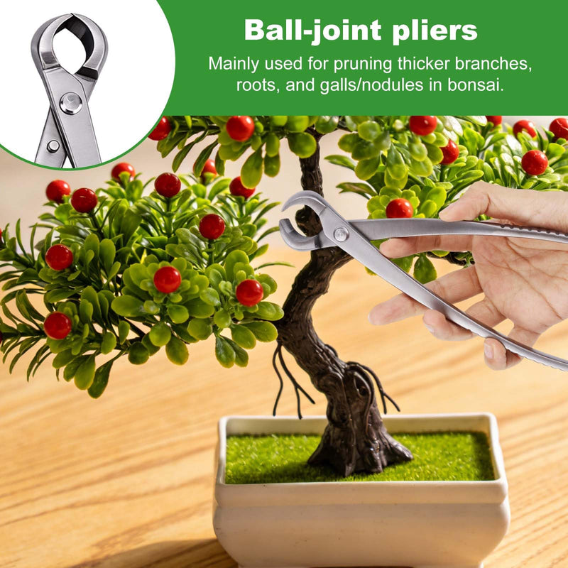 3pcs Bonsai Tool, Professional Stainless Steel Bonsai Trimming Kit with Knob Cutter Concave Cutter Leaf Scissors for Precision Pruning Shaping and Plant Care