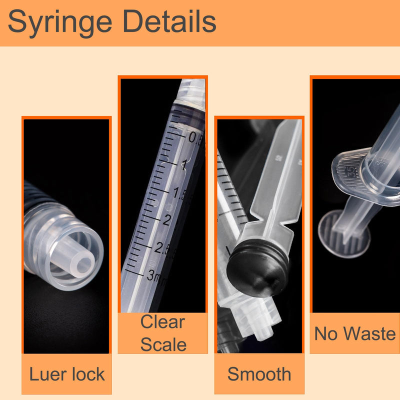 3ml Syringes with Needle - 25G,1.0 inch Needle Luer Lock Syringe,Sterile Individually Wrapped (3ml-25G-30pack) 3ml 30.0