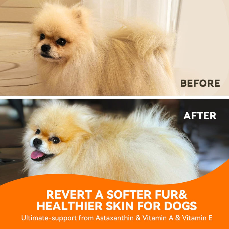 Fish Oil for Dogs, Antarctic Krill & Wild Alaskan Salmon Oil, Omega-3 Fish Oil with EPA & DHA for Healthy Skin and Coat, Less Shedding, Itch Relief, Immune Supplement with Pump-8 oz, Liquid - PawsPlanet Australia