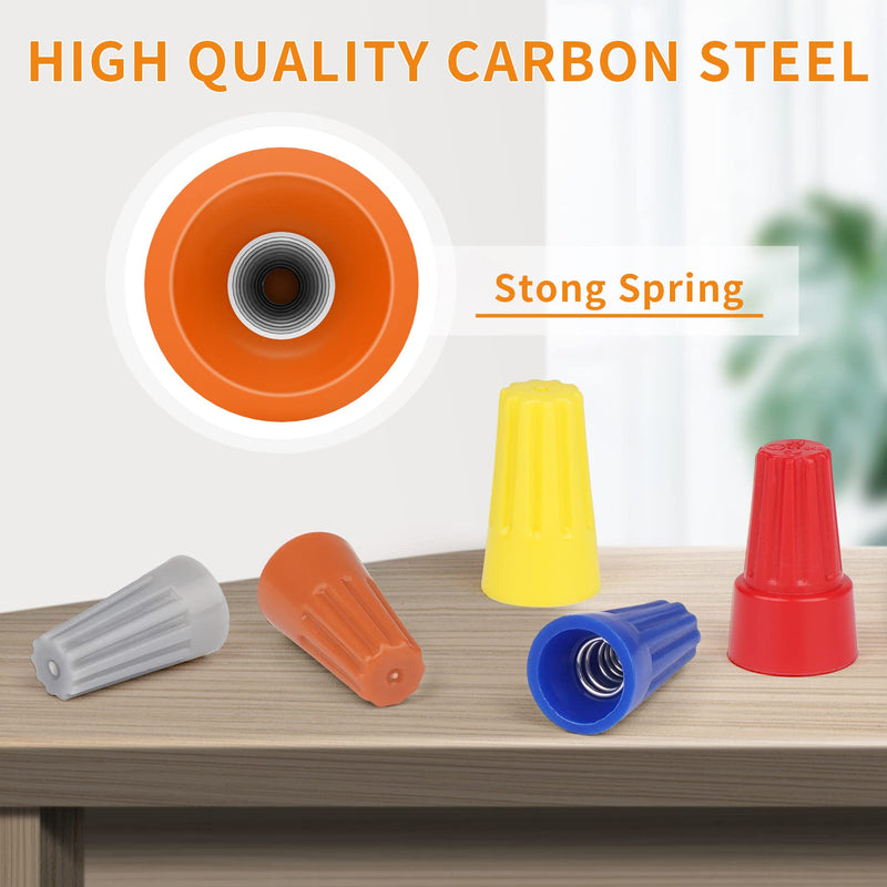 600PCS Wire Connectors Nuts 18-16 AWG Electric Wire Caps Insulating Insert Twist Electrical Wire Connectors Orange Wire Assortment Nuts for Quick Connection