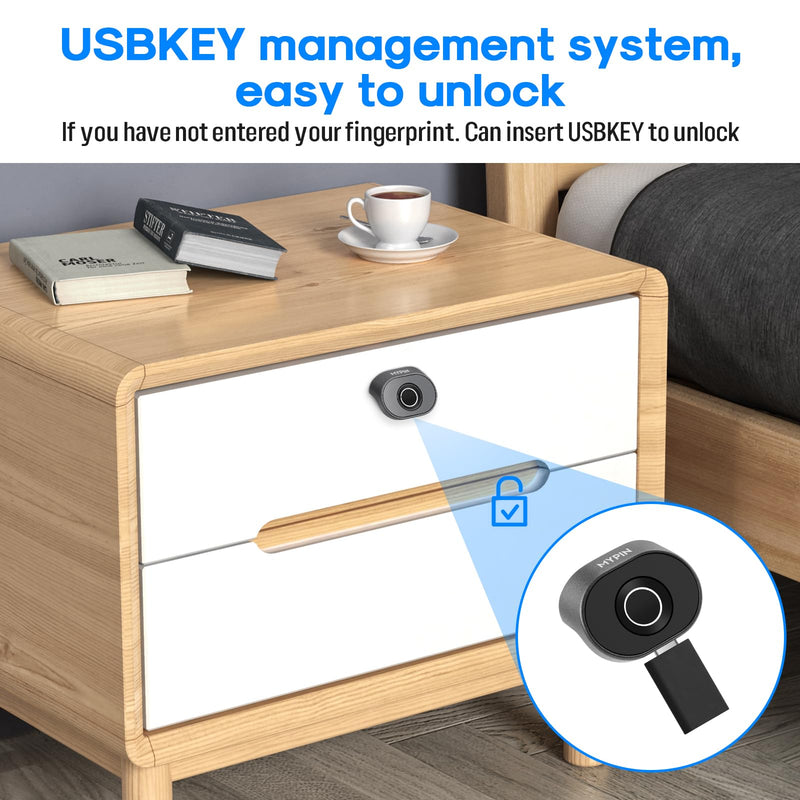 Bluetooth Fingerprint Cabinet Lock, Smart Biometric Cabinet Lock, Keyless Hidden File Drawer Wardrobe Lock, Child Safety Electric Fingerprint Lock, DIY Wooden Furniture Privacy Lock (Alloy Steel) Alloy Steel