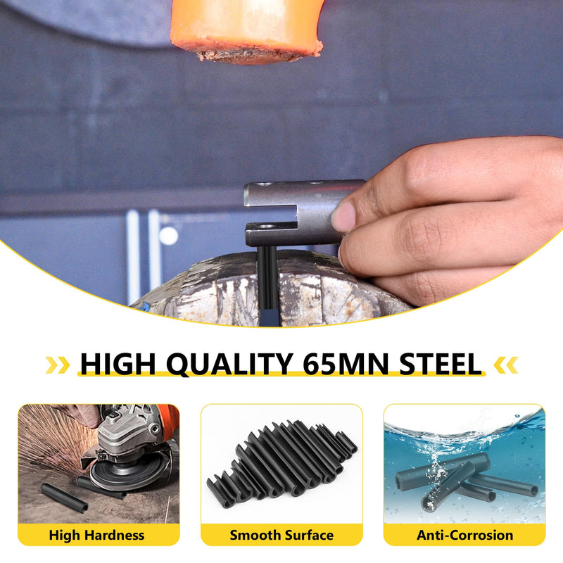 274 Pcs Roll Pin Set, Slotted Metric Roll Pins 65Mn Steel - M1.5 M2 M2.5 M3 M3.5 M4 M5 M6 M8 for Home Automotive Repair 274Pcs Metric Roll Pins