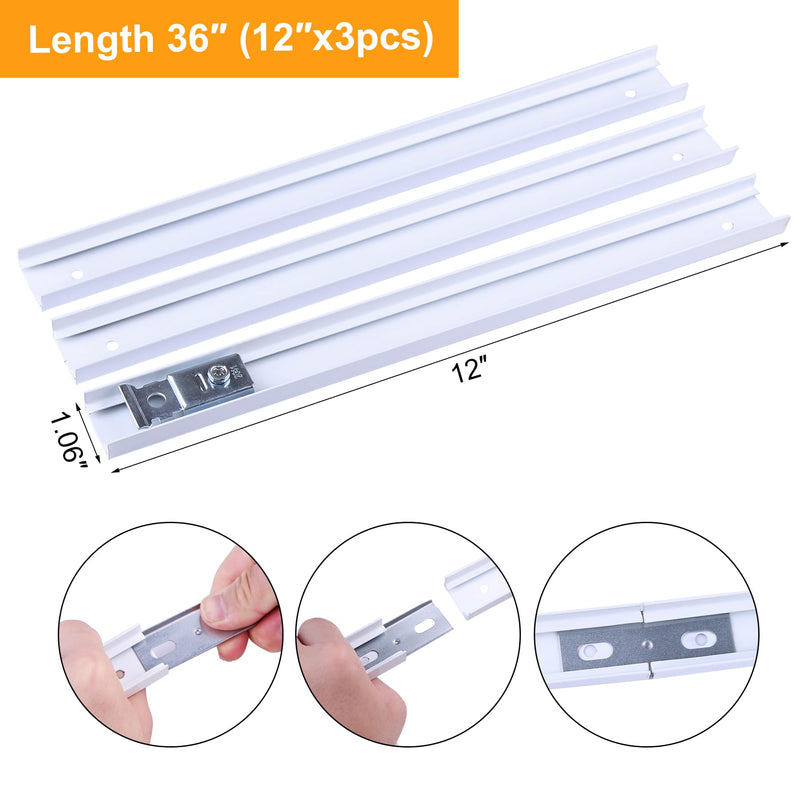 36 Inch Bi-fold Door Hardware with Track, Bifold Closet Door Hardware Repair Tool Kit, Included Steel Track, Top and Bottom Pivot, Top Guide Wheels, Spring, Metal Pivot Pin