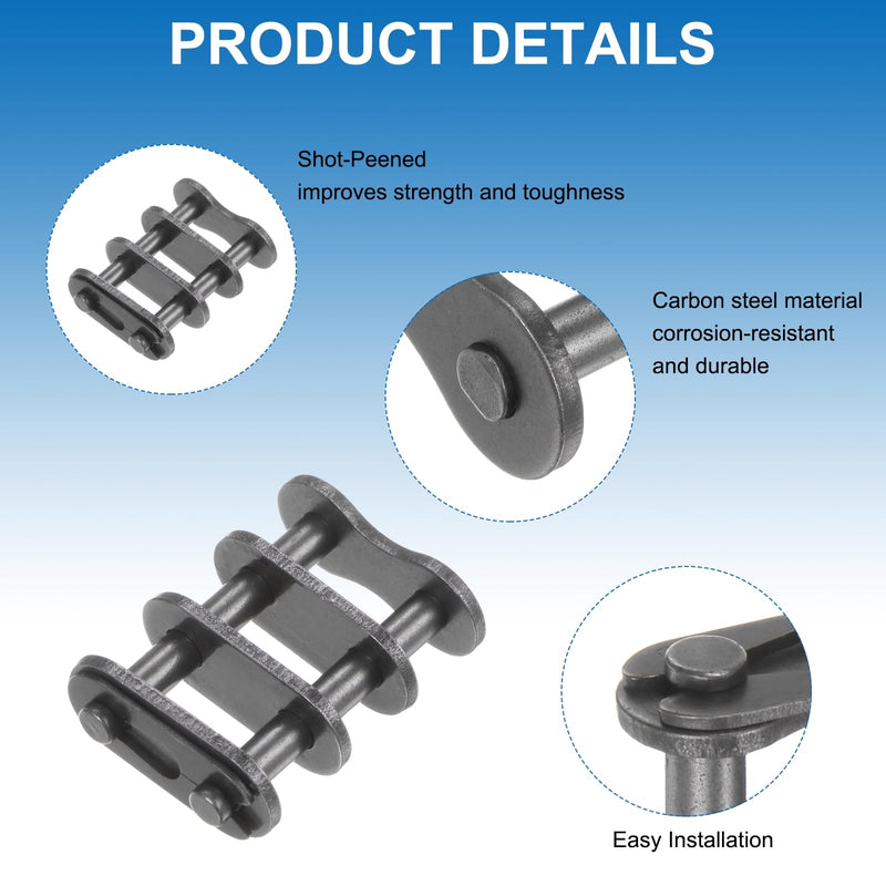 uxcell 8Pcs #40-2/08A-2 Double Roller Chain Connecting Links 12.7mm Pitch Carbon Steel Master Connector Link, Chain Master Links for 08A-2/#40-2 Chain 8 - NewNest Australia