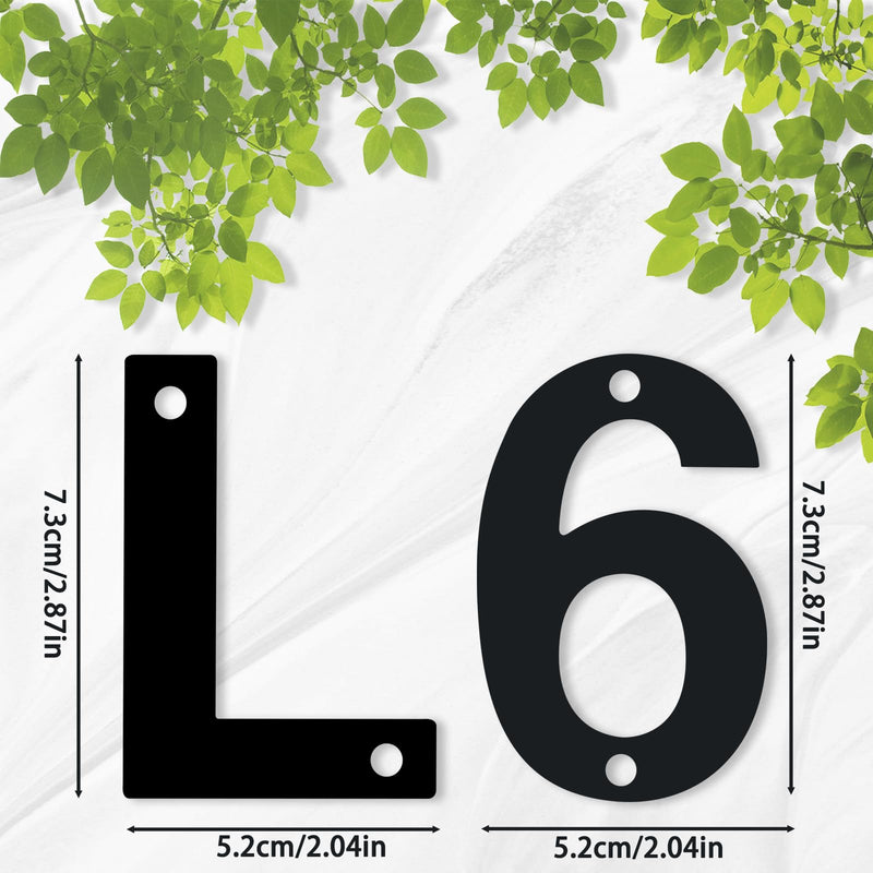 Modern House Numbers for Outside,Mailbox Numbers and Letters,3inch Metal Black Address Numbers,Garden Door Mailbox Decor Number,Custom House Number Sign with Screws (Black-3, 3inch) Black-3