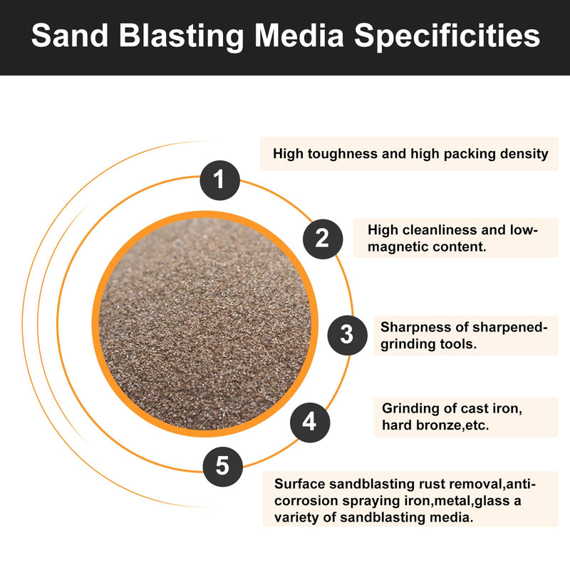 #80 Grit Aluminum Oxide | Sandblasting Media | Premium Long | Lasting Sand Blasting Media | High Abrasive Force Sand Blaster Sand for Metal, Sandblasters, Blasting Cabinet, Blasting Guns | 1 Pound #80 Grit - 16 oz
