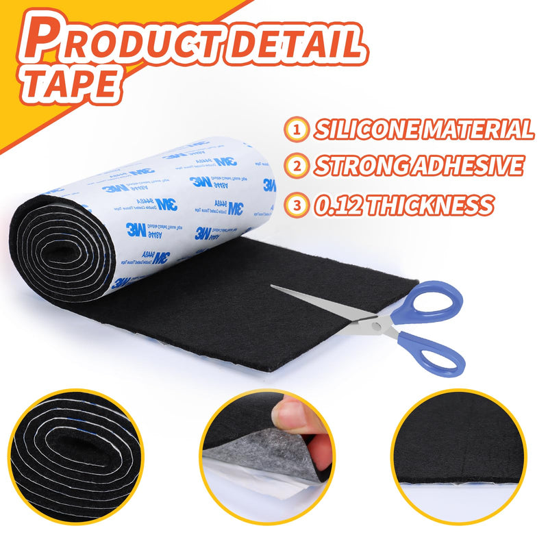 Felt Furniture Pads, Non Slip Self Adhesive Cuttable Felt Tape Black Heavy Duty Felt Strip Roll for Protecting Hardwood Floors Chair Wall Protector (40 x 5 x 0.12 Inch) 5"x 40" Black