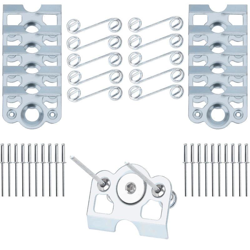 1/4 Turn Quick Release Steel Slot Head Dzus Button with Springs and Dimpled Tabs (10 Pack)