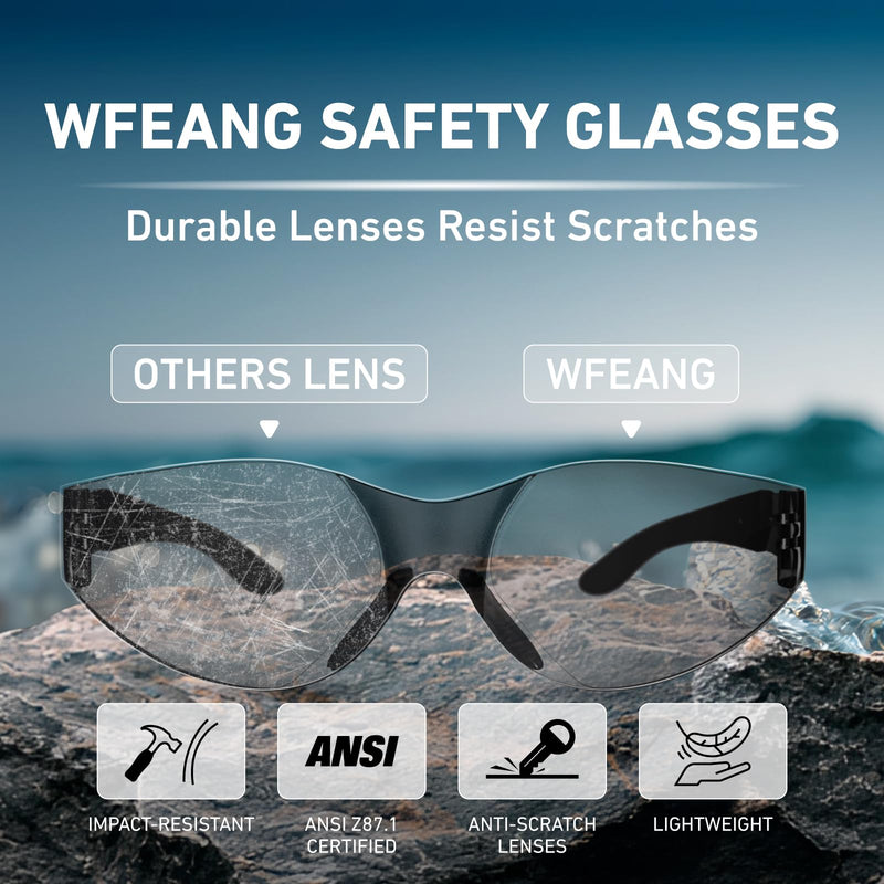 Safety Glasses ANSI Z87.1 Certified - Scratch-Resistant Protective Eyewear for Men & Women, Ideal for Construction & Shooting 30grey 1