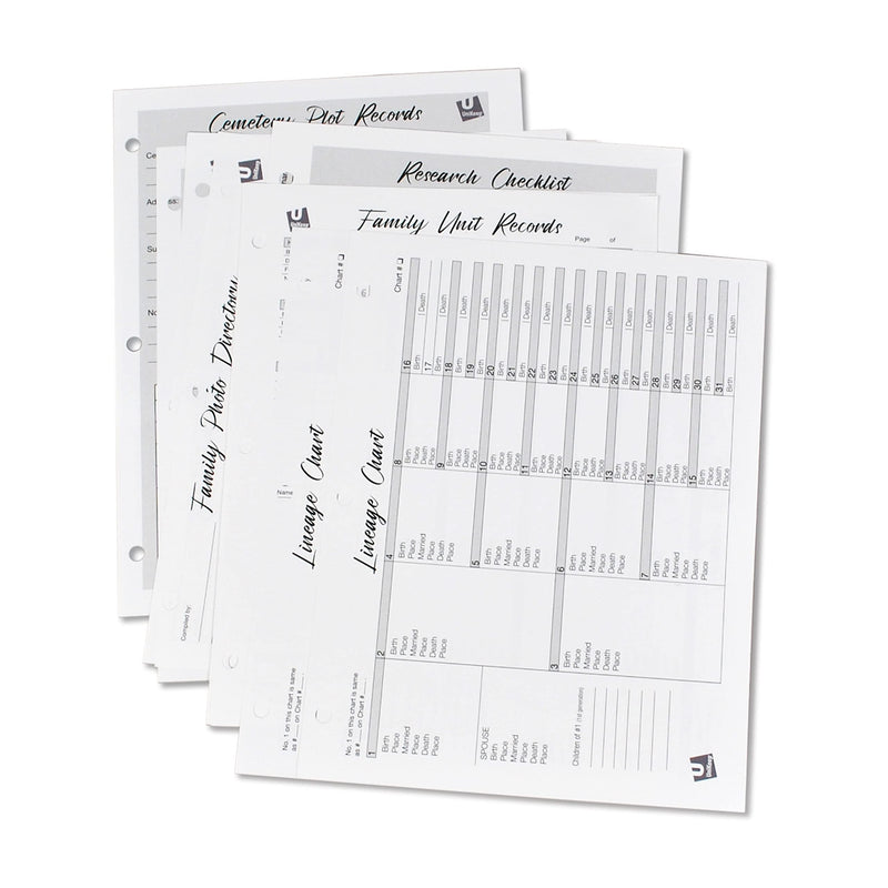 UniKeep Pedigree Charts for Genalogy Reasearch - Archival Quality Paper (Starter Kit) Starter Kit