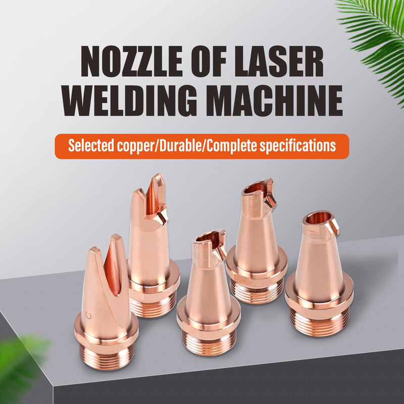 Laser Welding Nozzle 5 Pcs Laser Welder Nozzle Tip Kit AS-12 Copper Nozzles M16 H35 for Portable Laser Welding Gun Laser Welder Head Laser Welding Machine Wire Feeding