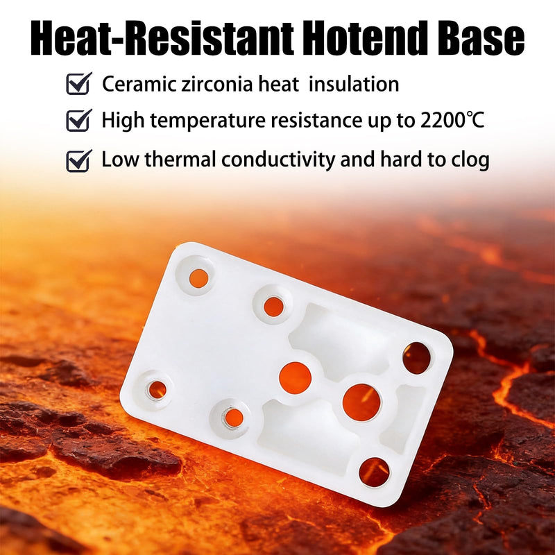 P2S Hotend Heating Assembly Kit for Bambu Lab P2S 3D Printers up to 2200℃ | Hightemperature Undergoing Safety For Over 3000 Hours,Zirconia Insulated Base Clip Quick Replacement