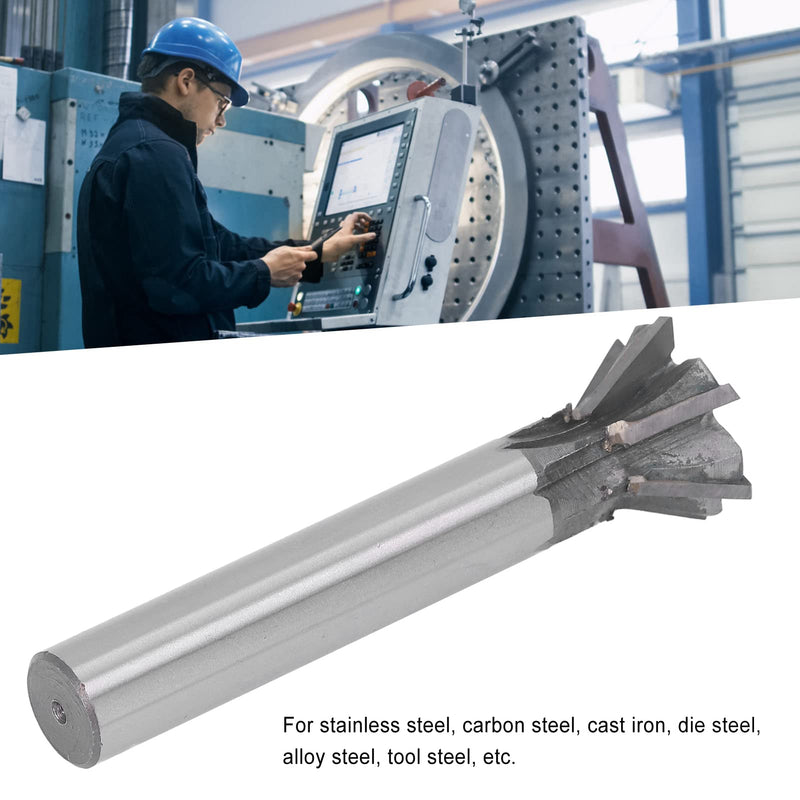 Dovetail Cutter 30mm 60 Degree Dovetail Cutter 6 Flute Carbide Slotting Milling Cutter Metalworking End Mill with Straight Shank 30mm / 1.2in