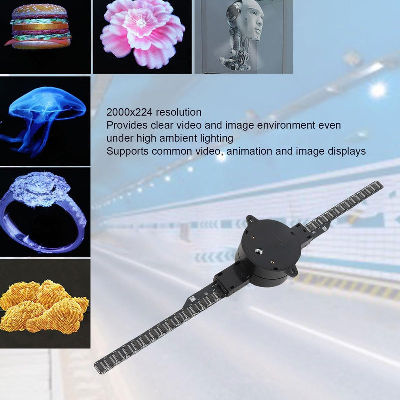 3D Hologram Fan, 16.5in 3D Hologram Projector Advertising Display With 224 LED Light Beads Holographic Video Projector for Business Store Signs, Bar, Casino, Party, Christmas