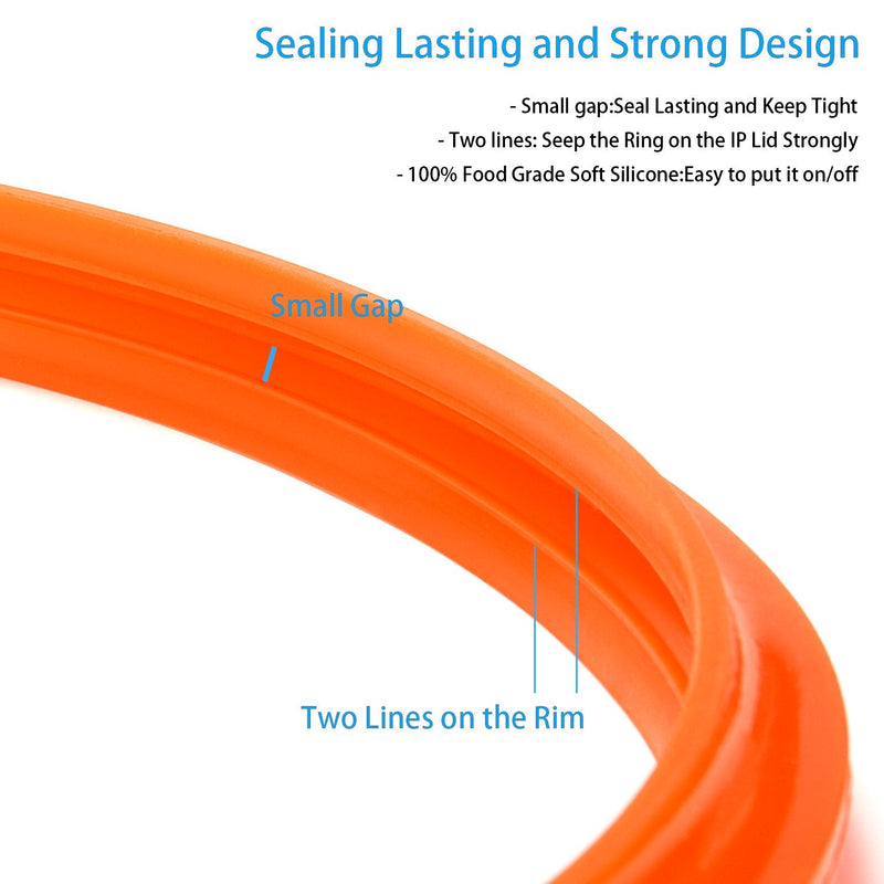Silicone Sealing Ring for 6 Qt, Replacement Seal Gasket for Instant Pot 6 Quart Model, Food-grade Silicone, Fits Duo 6 Quart, Lux 6 Quart, Duo Plus 6 Quart, Ultra 6 Quart, Nova 6 Quart, 4-Pack 5/6 Quart