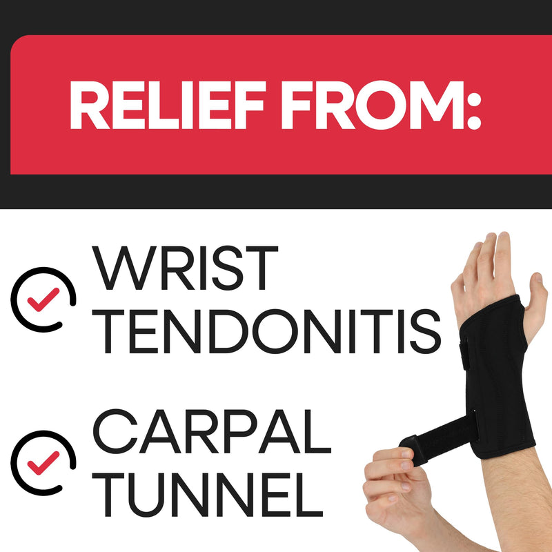 Carpal Tunnel Wrist Brace | Night Wrist Support Guard | Wrist Splint & Hand Brace | Carpal Tunnel Syndrome & Wrist Tendonitis Pain Relief with Forearm Compression | For Men & Women (Left Wrist Brace) Fits Most Left