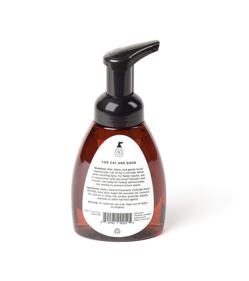 Eye Envy Tear Stain Facial Cleanser for Dogs and Cats | Washes Away Crusty Eye Debris, Eye Boogers and Eye Discharge | Tearless Foaming Formula | Treats The Cause of Staining | 100% Natural 8.45 Fl Oz (Pack of 1) - PawsPlanet Australia