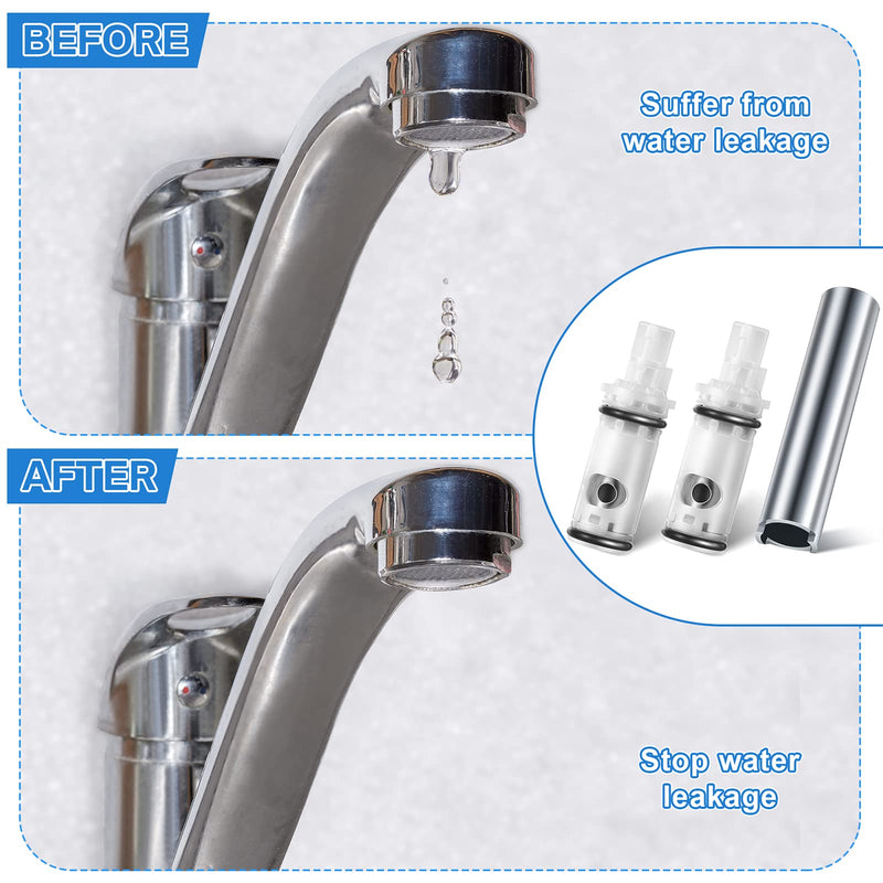 Enhon 3 Pcs Faucet Cartridge Replacement Kit Compatible with Moen 1224 1224B Cartridge Retainer Removal Tool/Moen 14272 for Double Handle Tub Shower, Faucet Cartridge Bathtub Valve Repair