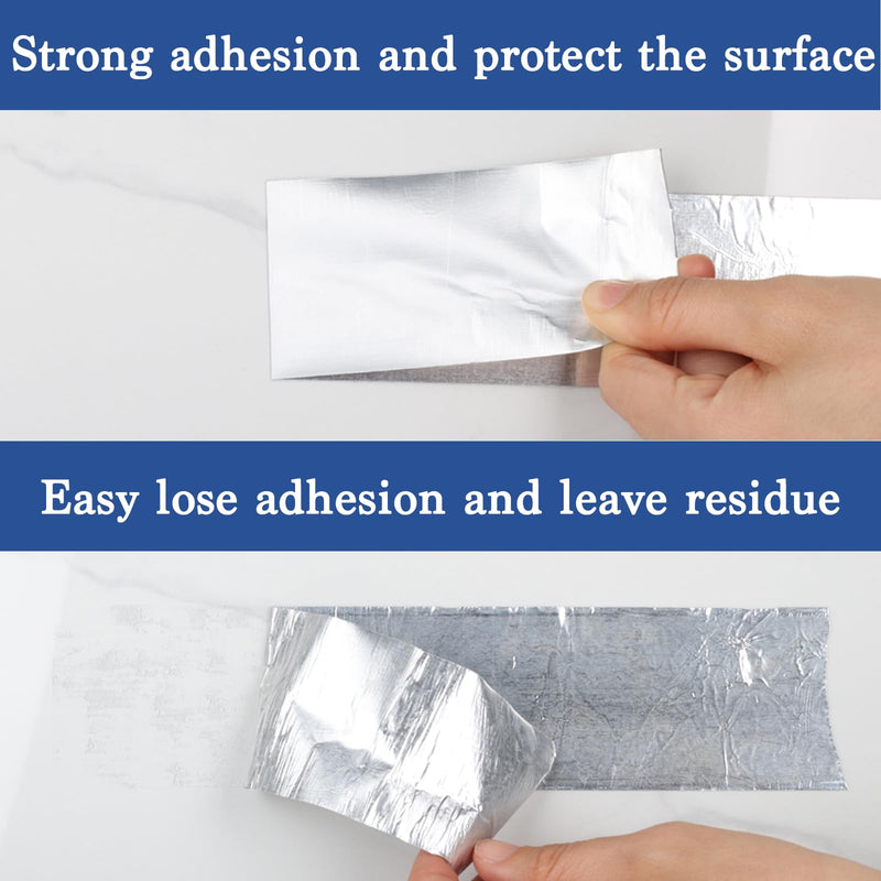 Aluminum Foil Tape, 2 inch x 82ft(3.9 Mil), Heavy Duty HVAC Tape, Insulation Adhesive Metal Tape for Ductwork, Dryer Vents Pipe, Sealing and Repairing 1