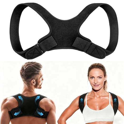 Pflypf Back Corrector With 1 Pair Shoulder Pads, Sitting Posture Corrected Shoulder Strap, Posture Orthosis, Adjustable Back Support Strap, Straight Back Posture Trainer, Unisex - NewNest Australia