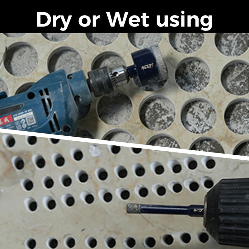 Diamond Core Drill Bits, 2Pcs 1-3/8 Inch Diameter Hole Saws for Porcelain Ceramic Tile Marble Brick Vacuum Brazed,5/8-11 Thread for Angle Grinders Wet Polishers, Tile Hole Saws 35mm 35MM(1-3/8） 2PCS Core Drill Bits