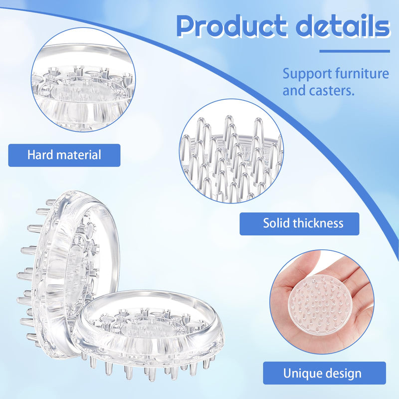 Jetec 24 Pieces Carpet Protectors Spiked Caster Cups Round Furniture Caster Cups Spiked Carpet for Furniture Legs, Sofas, Tables, Chairs