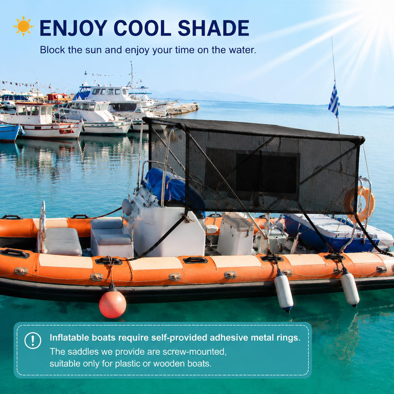 SATINIOR 2 Pack Detachable Mesh Sidewalls for 3-Bow Bimini Tops, Universal Boat Sun Shade with Storage Pockets, 2 Straps, 50 x 22.8'', Breathable, UV Protection for Fishing (Bimini Tops Not Included)