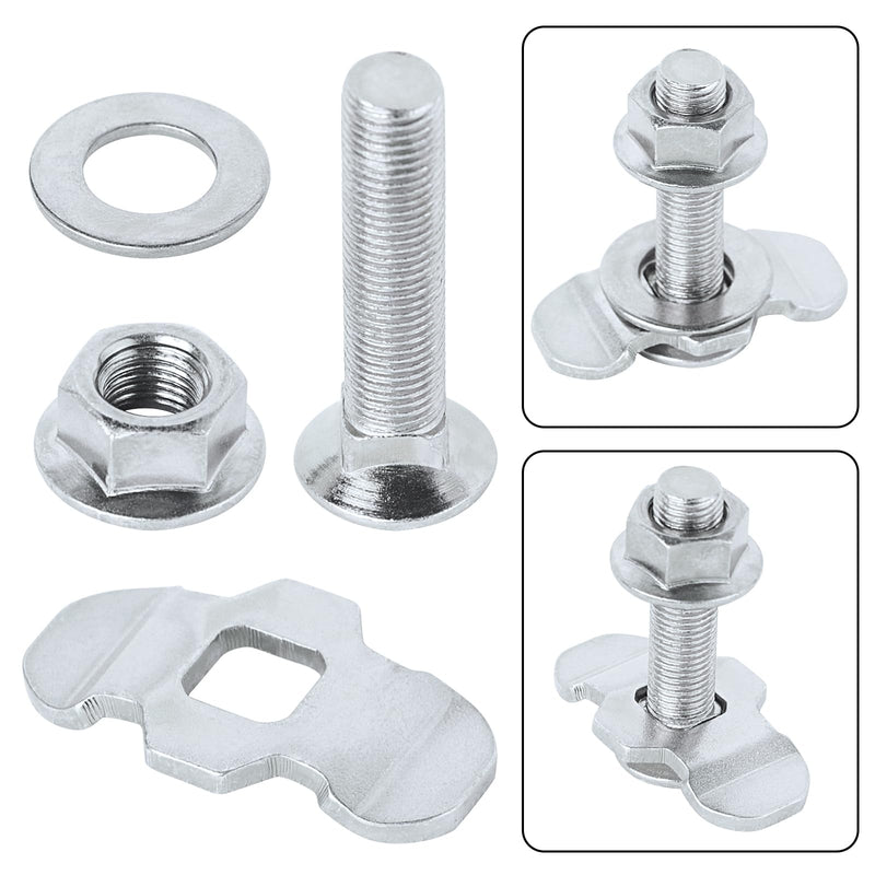 L Track Threaded Stud Fittings L-Track Threaded Double Stud Lug Fitting Tie Down, Used with L Track Rails for Truck Bed or Trailer Cargo Control, Pack of 10, Sliver Silver