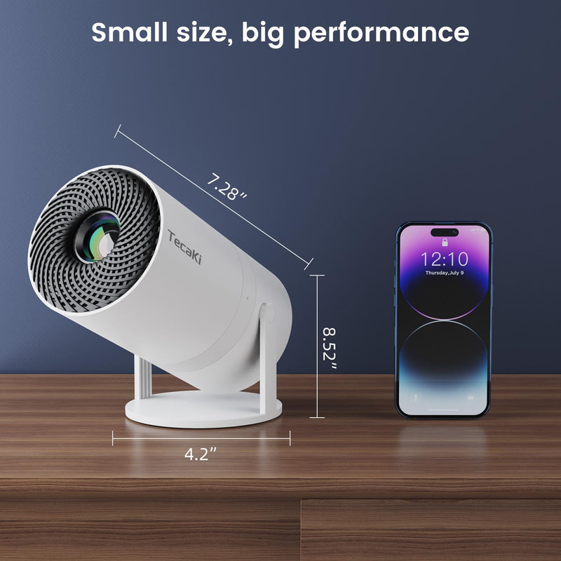 Mini Portable Projector with WiFi and Bluetooth,Support Movie Projector 1080P HD,Auto Keystone Correction,180° Rotatable,Compatible with TV Stick, HDMI, USB, Smartphone, Laptop (White 1) White 1