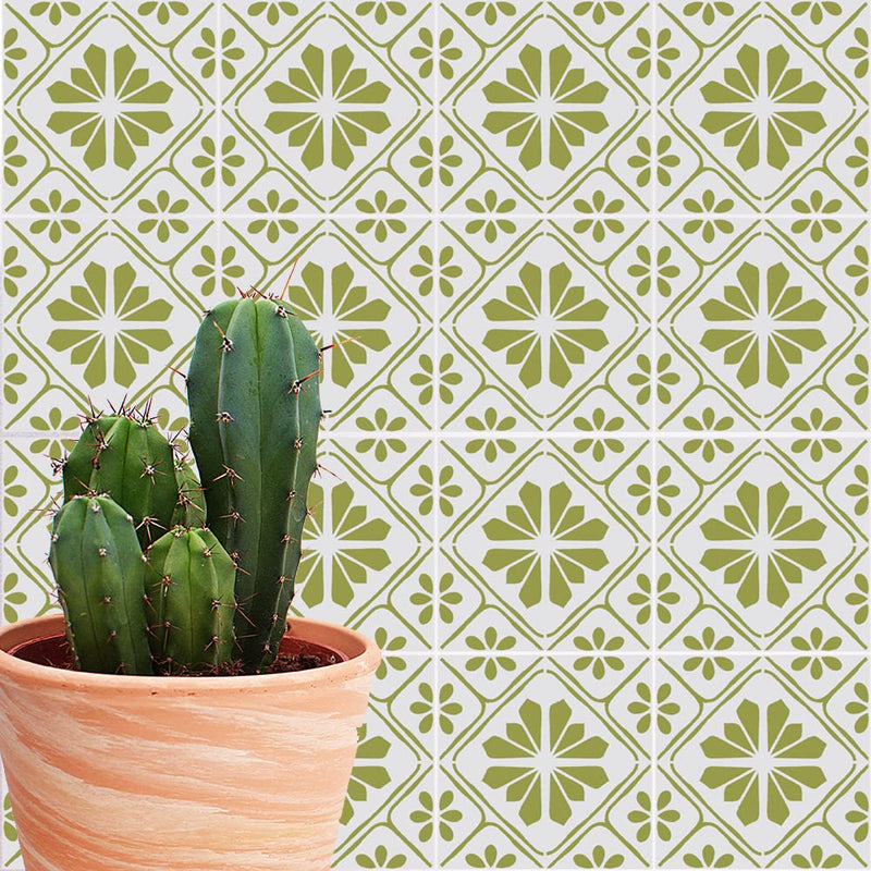 HELLATHUND 4Pcs Reusable Tile Stencils 12x12, Concrete Stencils for Patio, Large Stencils for Painting Floors, Wall Stencils for Painting (12x12inch) 12x12inch
