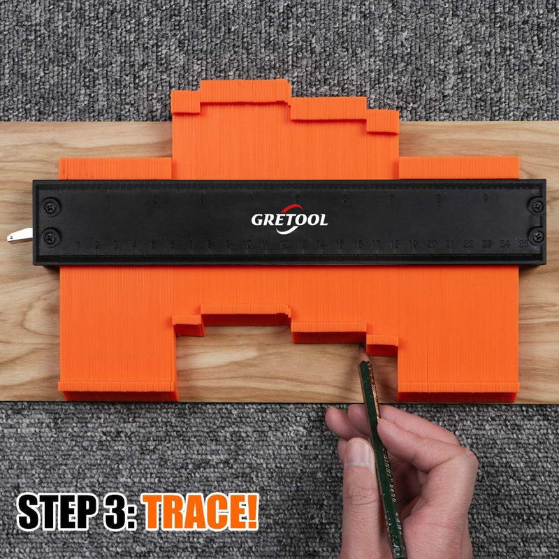 Contour Gauge (10 inches) Contour Tool with Adjustable Lock, Precise Shape replicator, Household Tool, Woodworking Tool, Christmas Gift (GTL-10) GTL-10